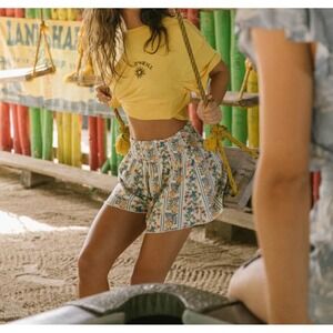 O'Neill Floral‎ Print Shorts Elastic Waist Casual Summer Beach XXL